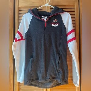 Women’s NHL Minnesota Wild hockey sweatshirt quarter zip with front zip pockets
